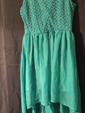 Sean Collection Teen Teal High-Low Party Dress